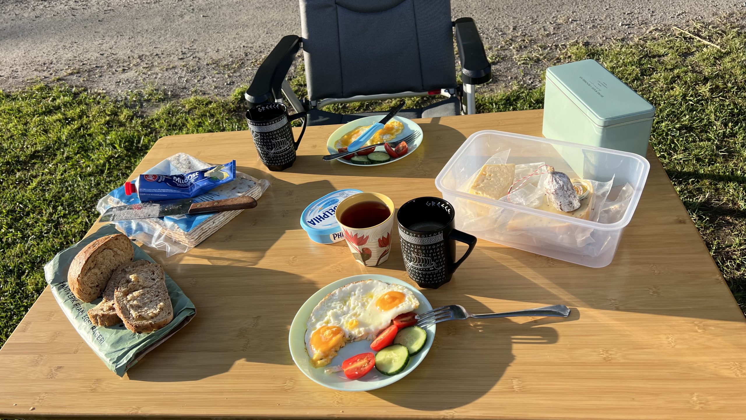 mit dem Wohnmobil in Schweden, Frühstück