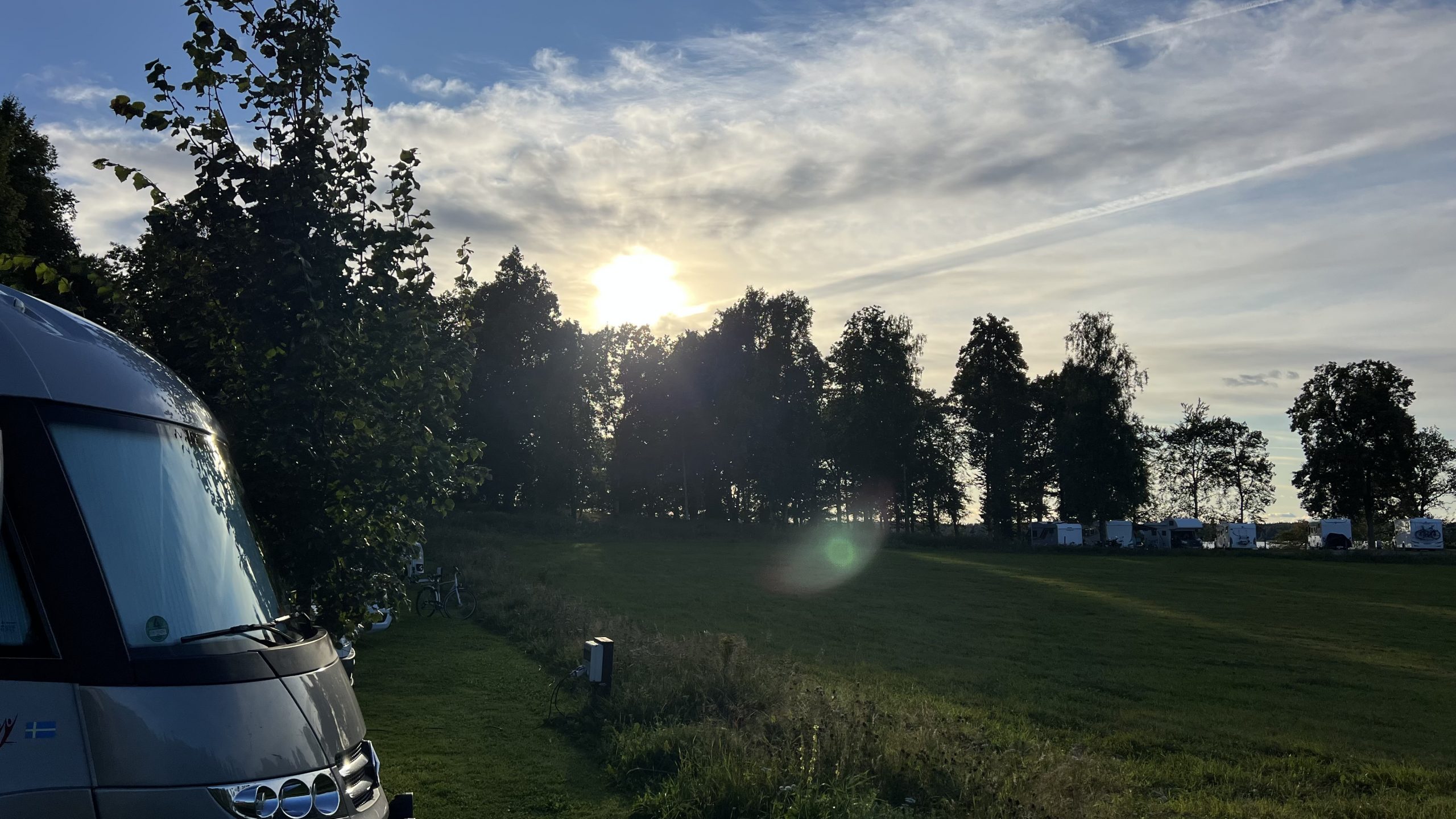 mit dem Wohnmobil Abends in Schweden