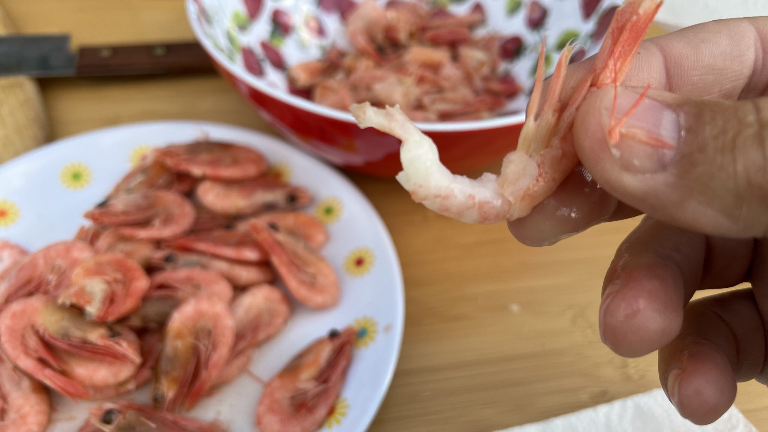 Garnelen essen in Schweden, Wohnmobil