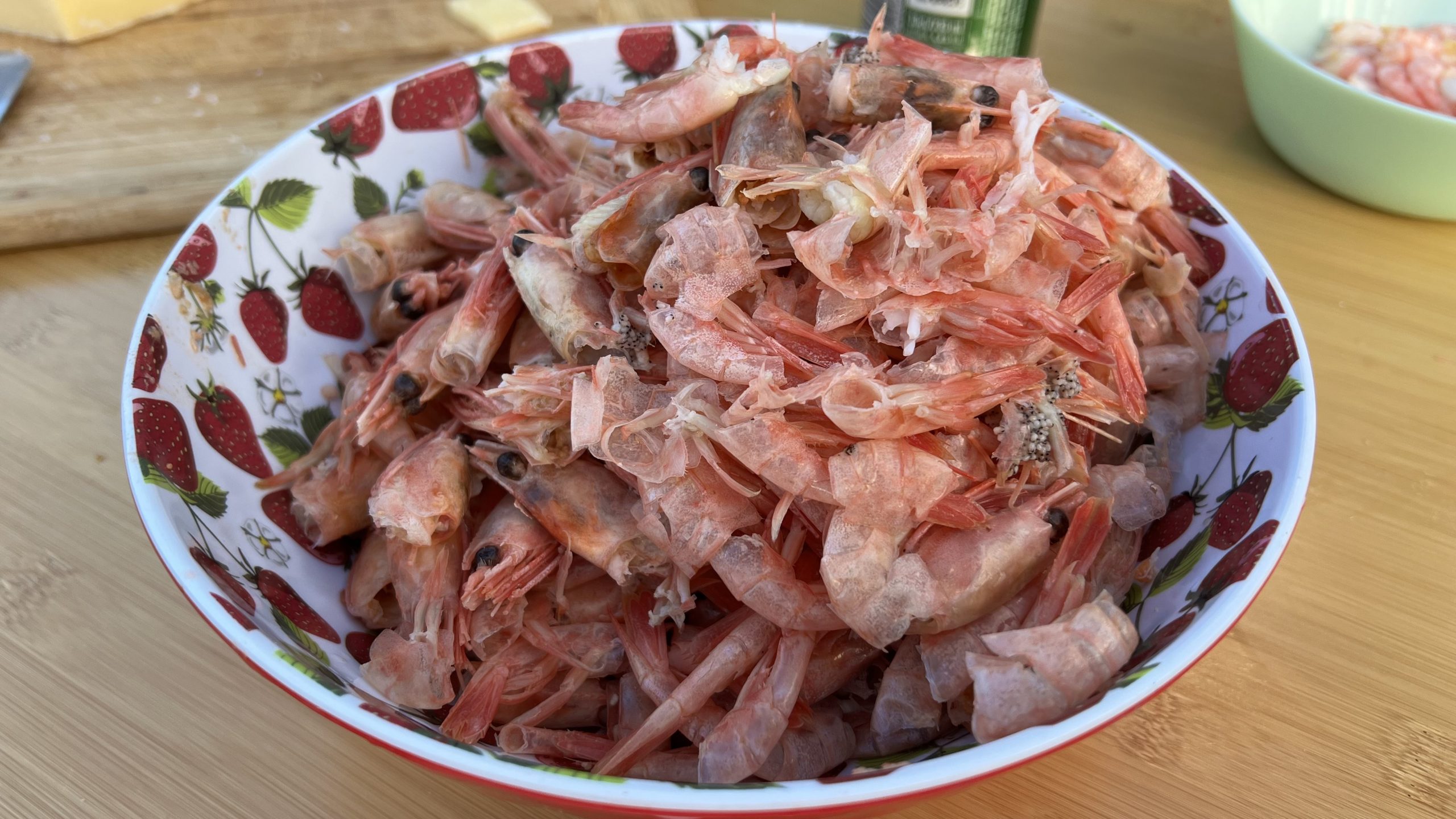 Garnelen essen in Schweden, Wohnmobil